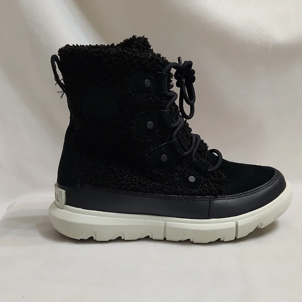 Sorel Explorer II Joan Cozy Winter Black Suede Boots (W Size 5)